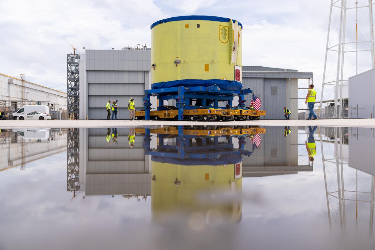 These photos and videos show teams at NASA’s Michoud Assembly Facility in New Orleans preparing, moving, and loading the engine section of a future SLS (Space Launch System) rocket to NASA’s Pegasus barge Aug. 28. The hardware will form the bottom-most section of the SLS core stage that will power NASA’s Artemis IV mission, which will be the first mission to the Gateway space station in lunar orbit under the Artemis campaign. The barge will transport the spaceflight hardware to NASA’s Kennedy Space Center in Florida via the agency’s Pegasus barge. Once in Florida, the engine section will undergo final outfitting inside Kennedy’s Space Station Processing Facility. 
